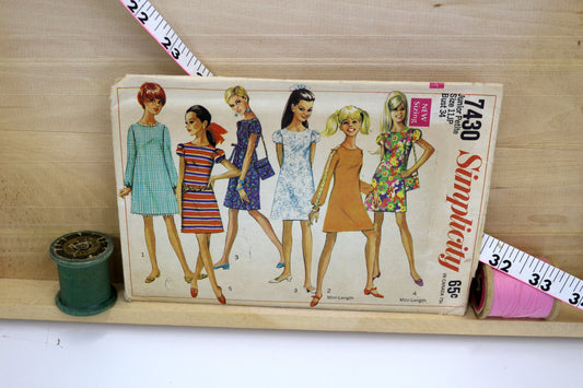 Simplicity 7430 Junior Petite Dress Pattern size 11JP