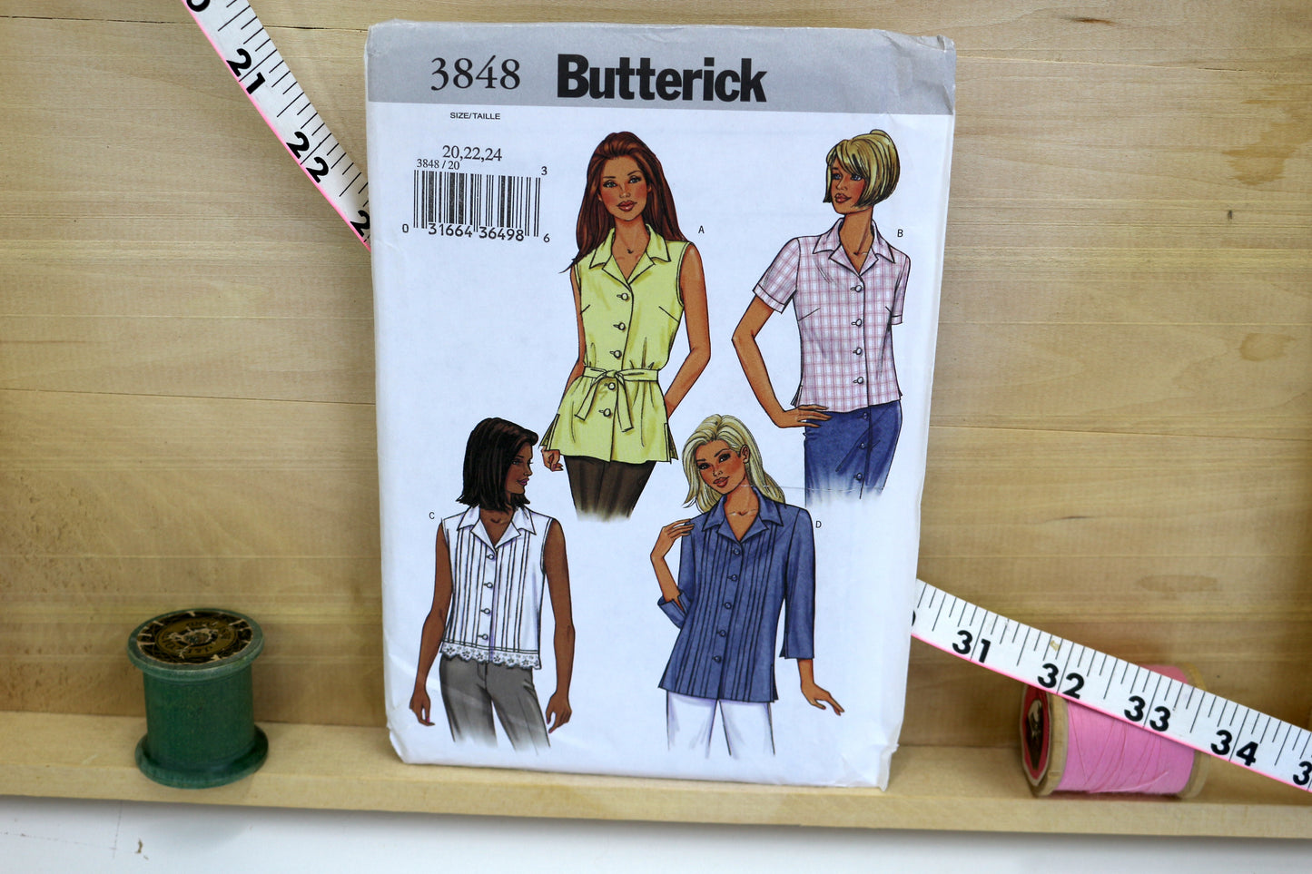 Butterick 3848 Misses' Shirt size 8-24