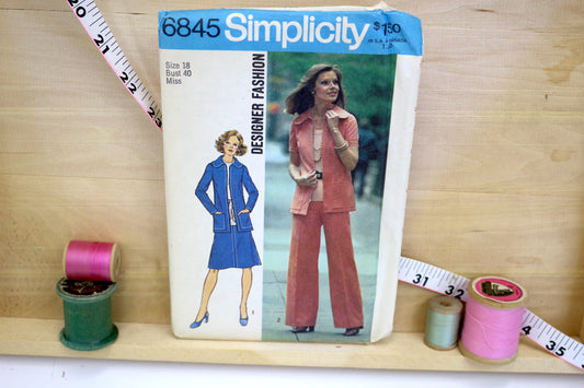 SImplicity 6845 Misses Unlined Jacket, Skirt and Pants size 18 Bust 40