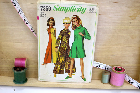 SImplicity 7359 Misses Pant Dress Sewing Pattern size 14 Bust 34