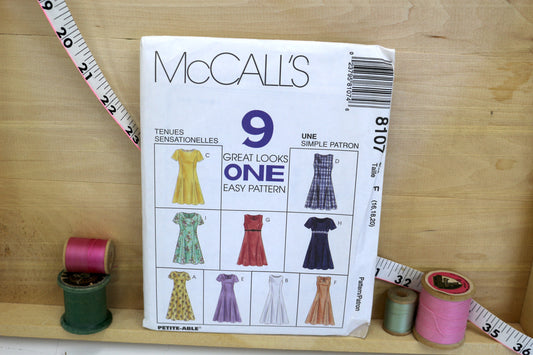McCalls 8107 Misses Dress size F 16-20