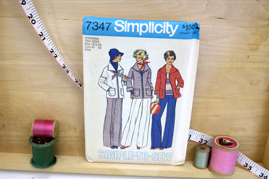 Simplicity 7347 Misses Jacket and Pants Sewing Pattern size 18 & 20 Bust 40 & 42