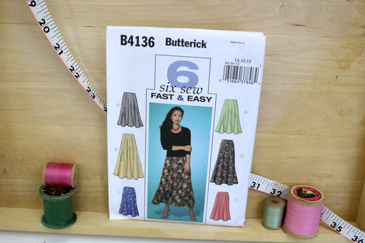 Butterick 4136 Misses Skirt Sewing Pattern size 14-18