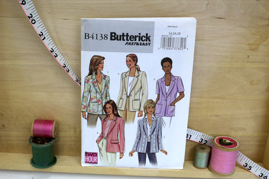 Butterick 4138 Womens Petite Jacket Sewing Pattern size 14-18