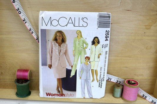 McCalls 2594 Womens Jacket, Top, Pants and Skirt Sewing Pattern size 18W-42