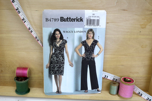 Butterick 4789 Womens Top, Dress and Pants Sewing Pattern size FF 16-18