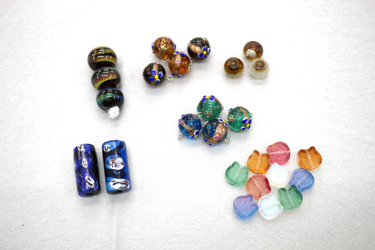 Bundle of Glass Beads – Assorted Shapes & Colors