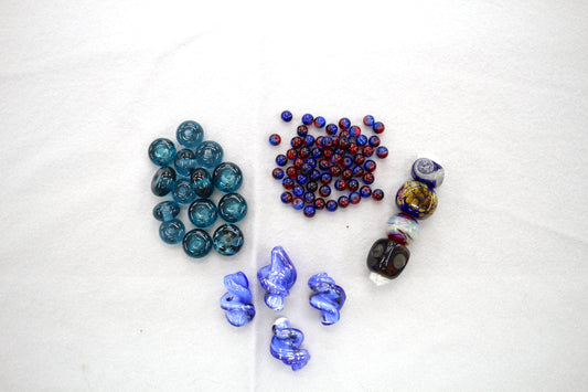 Bundle of Glass Beads – Assorted Shapes & Colors