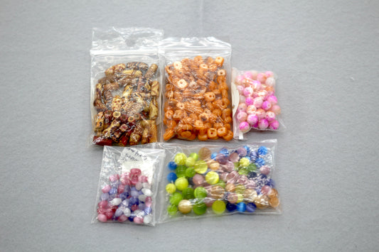 Bundle of Glass Beads – Assorted Shapes & Colors