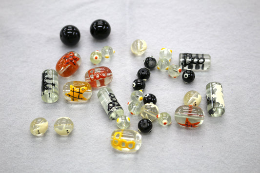 Bundle of Glass Halloween Beads – Assorted Shapes & Colors