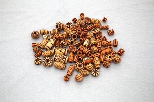 Bundle of Plastic Beads – Assorted Shapes & Colors