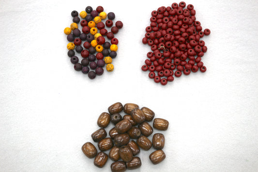 Wood Bead Lot – Mixed Shapes & Sizes