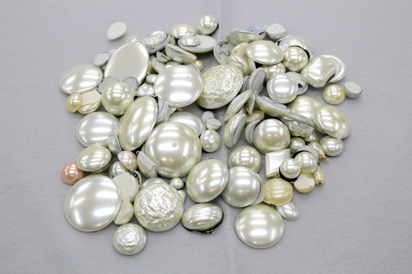 Flat-Back Faux Pearl Embellishment Lot – Assorted Sizes & Shapes