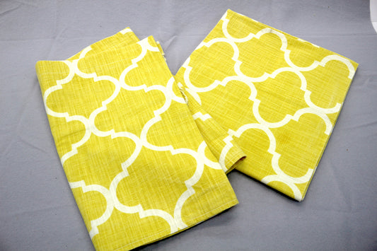 Yellow Lattice Fabric Pieces – Table Runners or Curtains