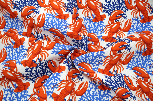 Nautical Lobster Outdoor Fabric – 55" x 1.25 Yards