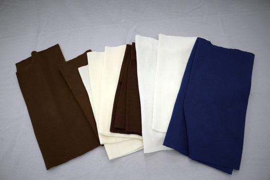 Rib Knit Fabric Bundle – Browns, Creams & Navy