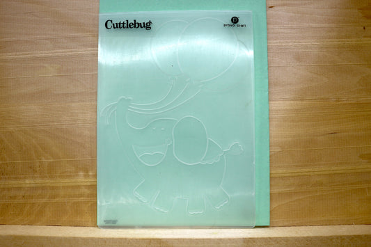 Cuttlebug / Provo Craft Embossing Folder – Elephant with Balloons