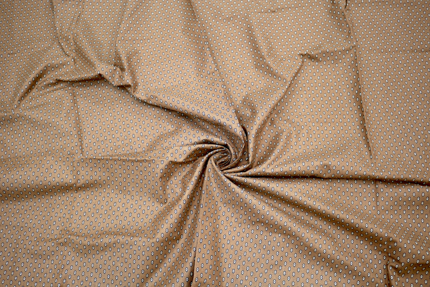 🌻 Tan Geometric Dot Cotton Fabric – 45" x 1 Yard