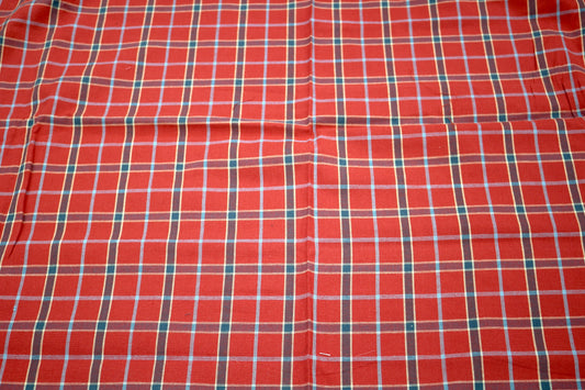 ❤️ Red & Blue Plaid Cotton Fabric – 45" x 4 Yards
