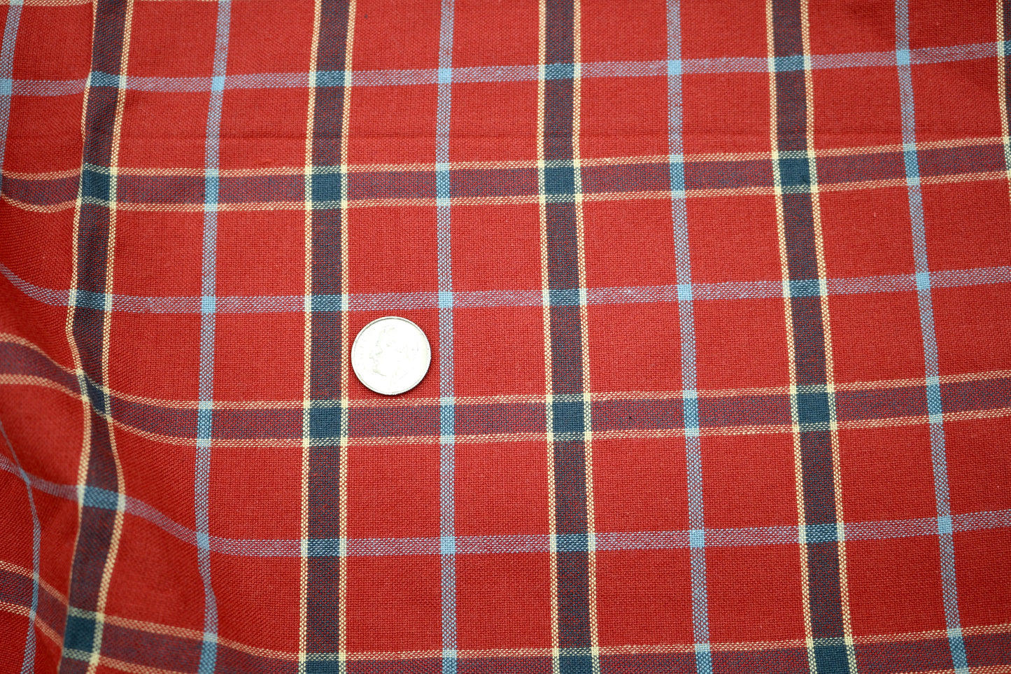 ❤️ Red & Blue Plaid Cotton Fabric – 45" x 4 Yards