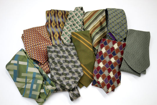 💚 Green & Earth Tone Tie Collection – Lot of Vintage Neckties