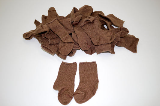🧦 Mini Socks for Crafts – Brown, White, or Gray – Pick Your Color