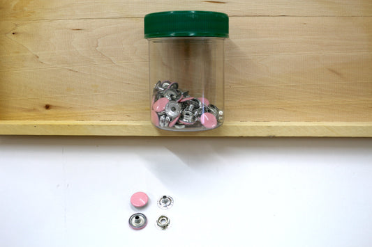 🌸 Pink No-Sew Snaps – Jar of Decorative Snaps with Backs
