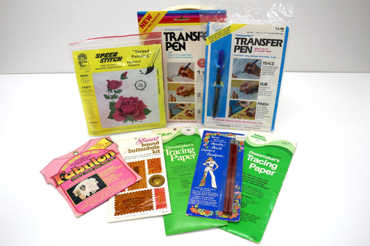 ✂️ Vintage Sewing & Transfer Tools Bundle – Tracing, Pens & More