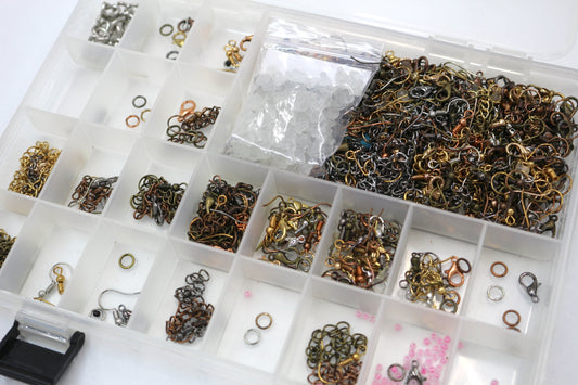 ✨ Jewelry Findings Organizer Box – Clasps, Jump Rings & Beading Supplies