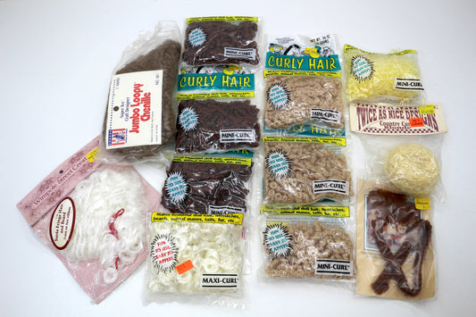 🎀 Vintage Doll Hair & Curly Craft Fiber Bundle – 11 Packs