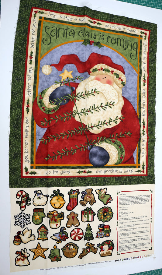 Santa Claus Fabric Panel – 25" x 23"