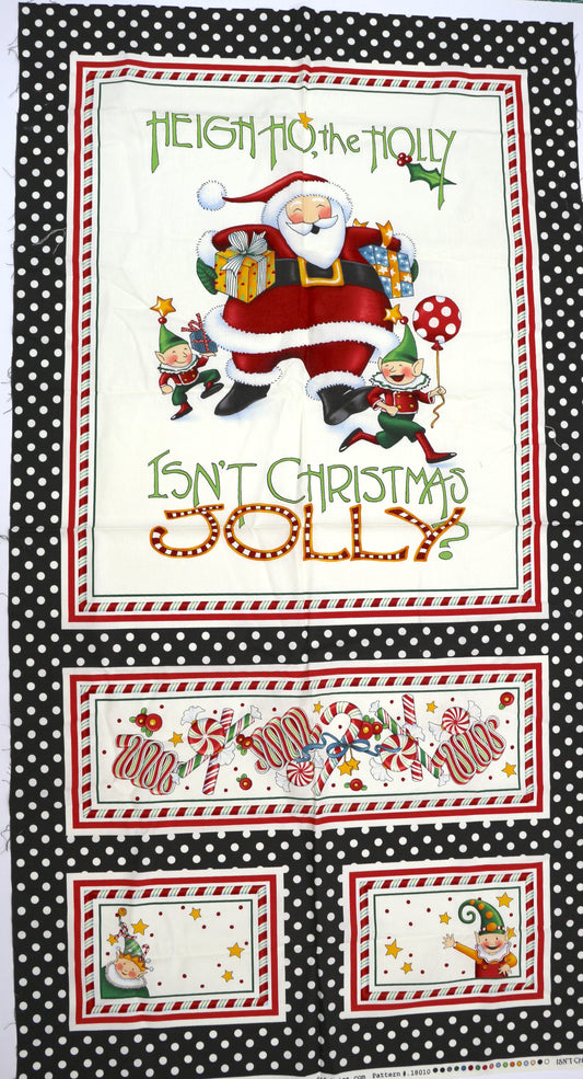 Mary Engelbreit Christmas Santa Fabric Panel – 23" x 43"