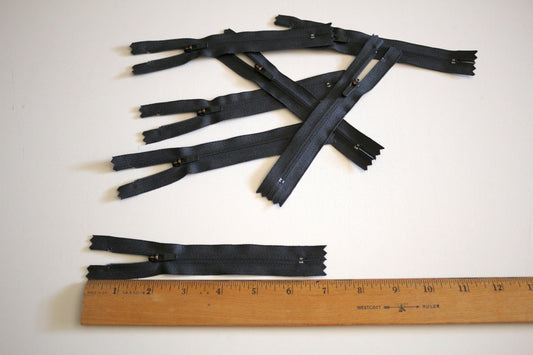 Bundle of 10 – 6" YKK Black Zippers