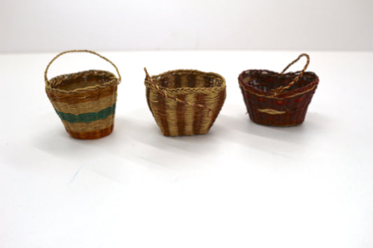Set of 3 Mini Woven Baskets