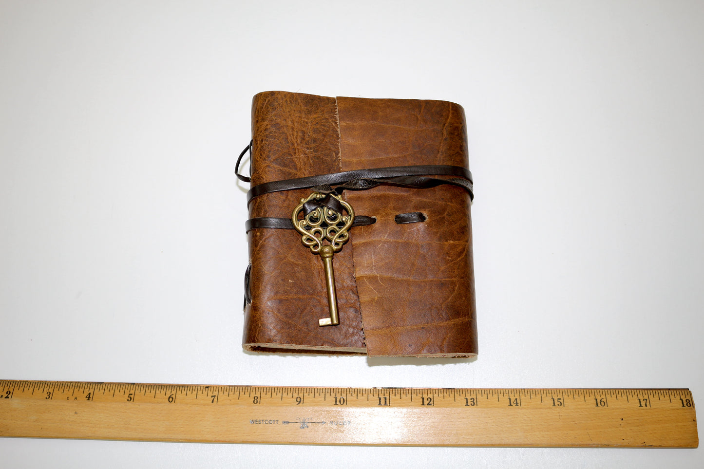 Handmade Leather Journal with Key Accent
