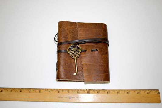 Handmade Leather Journal with Key Accent