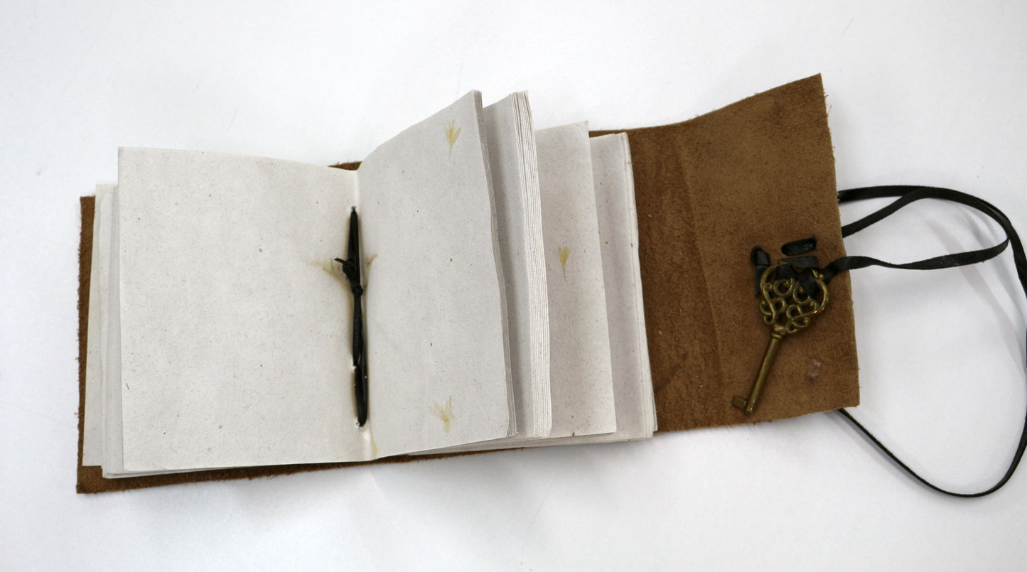 Handmade Leather Journal with Key Accent
