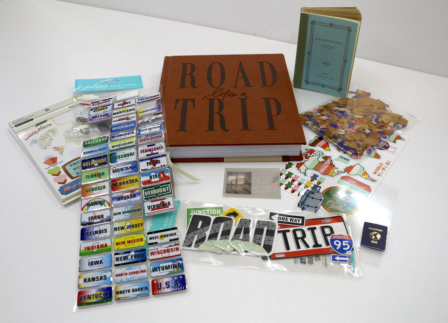 Travel Journal & Sticker Bundle, Junk Journal Kit