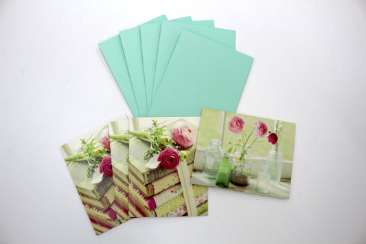 Floral Greeting Card Set with Envelopes – Blank Inside