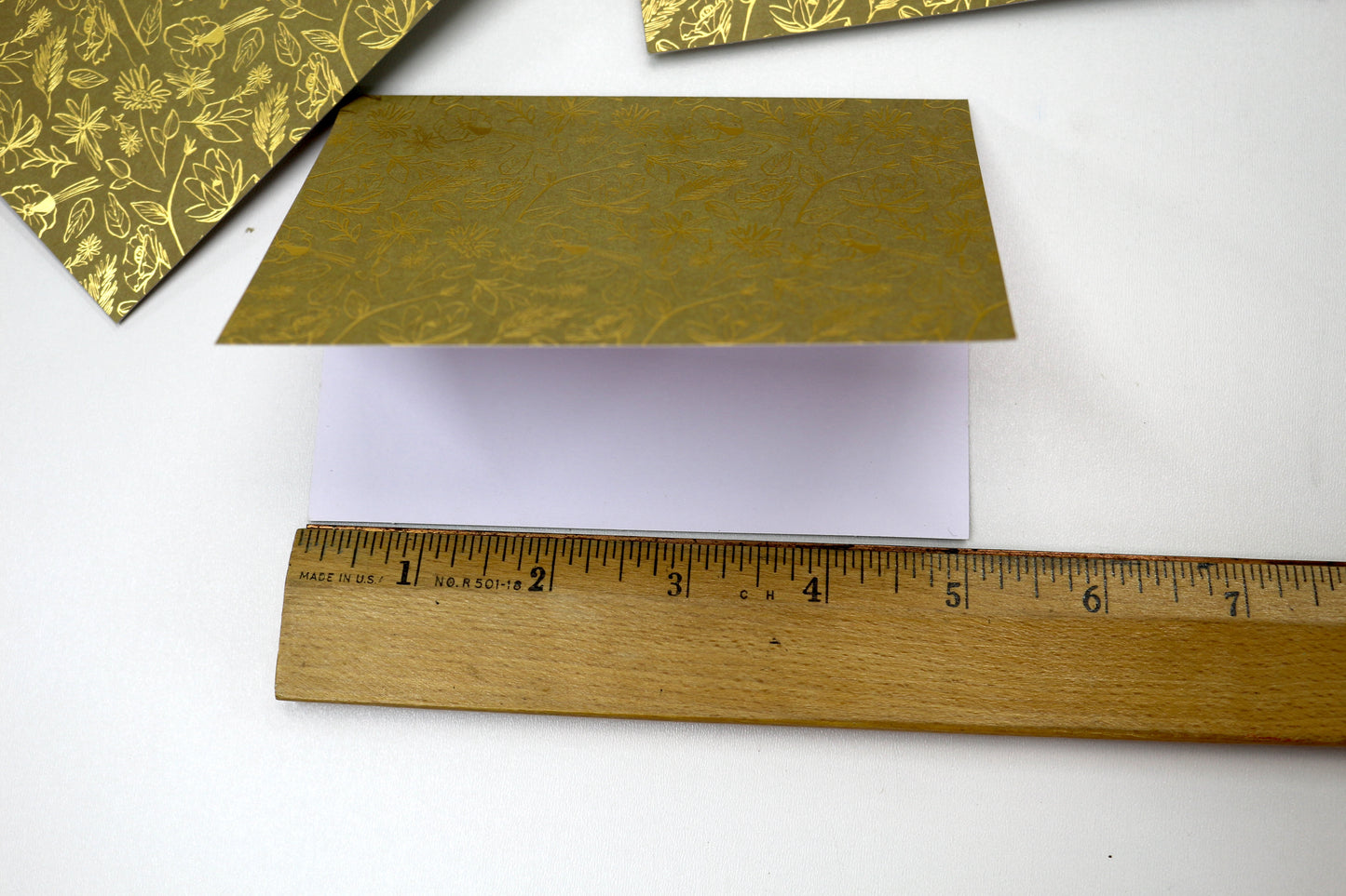 Mara-Mi Blank Card Set with Envelopes – Gold Floral Foil Design