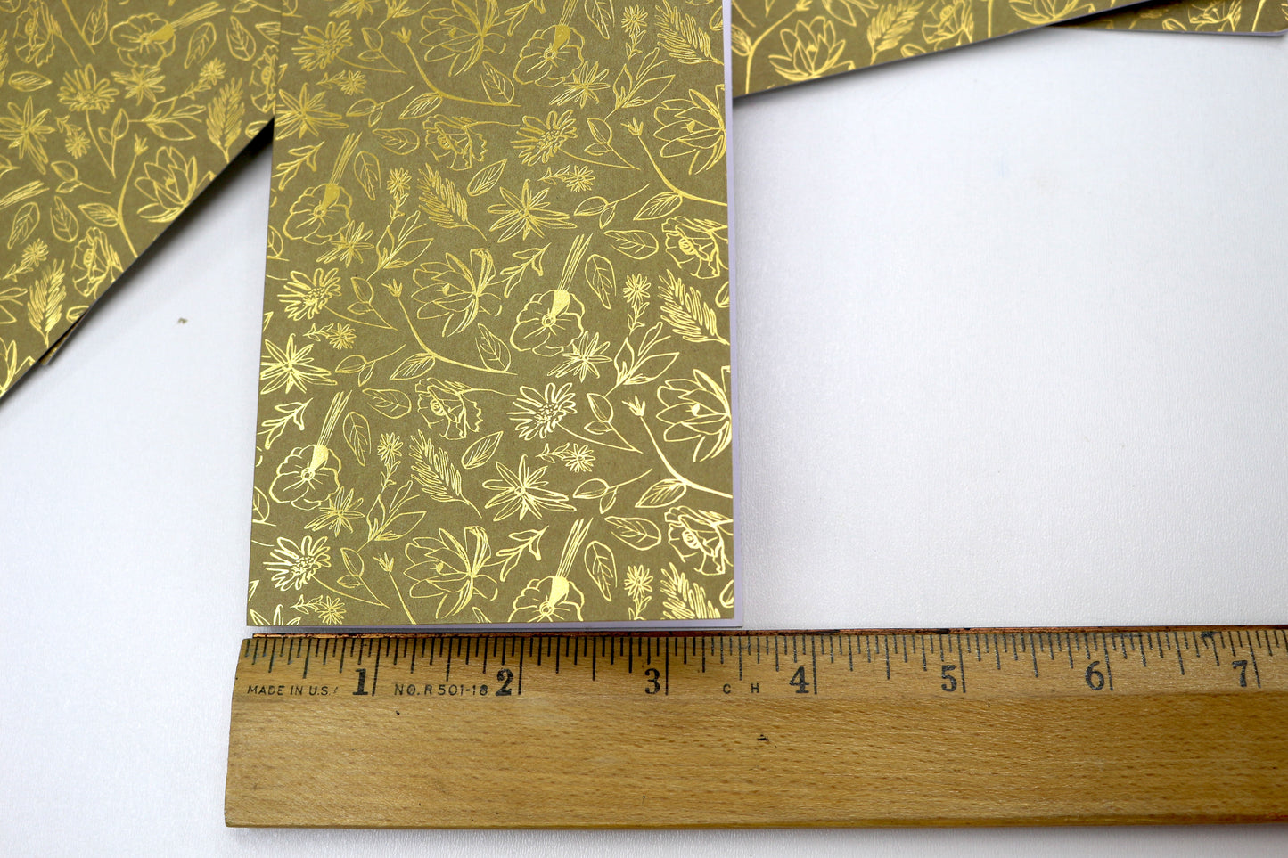 Mara-Mi Blank Card Set with Envelopes – Gold Floral Foil Design