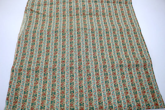 “Rose Garden Stripes” Cotton Fabric – 44" x 1.25 Yards