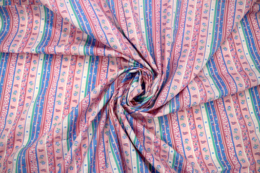 “Carnival Stripes” Cotton Fabric – 44" x 3.5 Yards