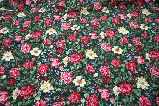 “Victorian Rose Garden” Cotton Fabric – 44" x 1 Yard