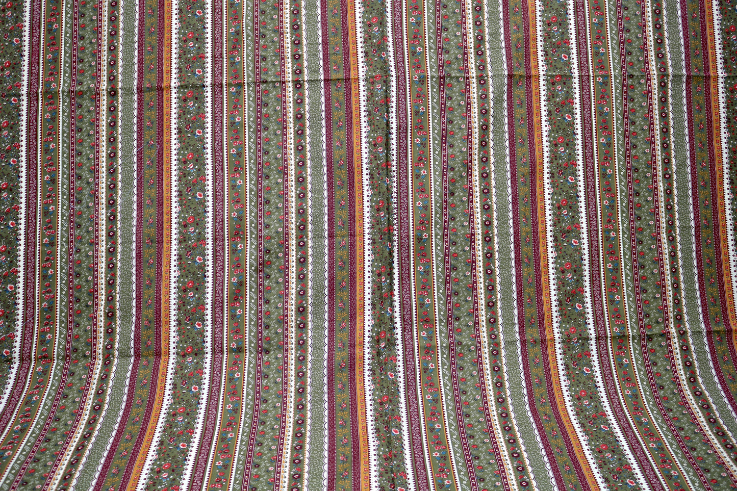 “Meadow Lane Stripes” Cotton Fabric – 44" x 1.75 Yards