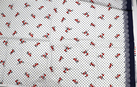 Cotton Fabric with Sequin Trim & Border Design – 45" x 2.75 Yards ✨🌹
