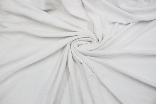 White Terry Cloth Fabric – 65" x 5.5 Yards (One Side Terry, with Stain) 🧵✨