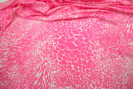 Hot Pink Animal Print Knit Fabric – 2-Way Stretch – 60" x 5 Yards 💖🐆