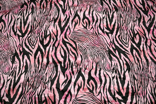 Pink Zebra Satin Fabric – 45" x 3.5 Yards 🖤💖