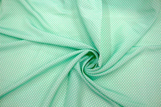 Lightweight Rayon Blend – Aqua Crosshatch Print (44" x 5 Yards) 🌊✨
